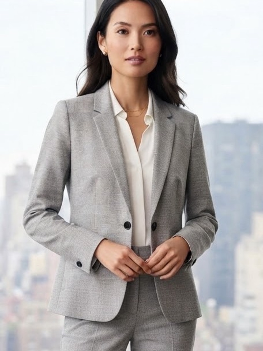 Banana Republic Classy Polished Gray Tailored Blazer